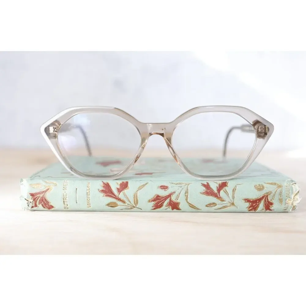 RES/REI Blackberry Eyeglasses Hand Made Italy 53-17 Retro Academia Hipster